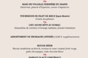Menu Saint-Valentin 2024