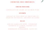 Menu Saint-Valentin Le Domaine de Mestré-La Table